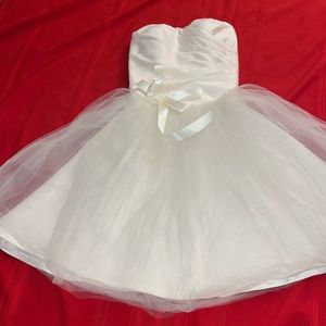 Off White Strapless Formal Dress